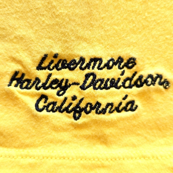 Womens‎ Embroidered Vintage Harley Davidson Tank California - Yellow- XL - Picture 6 of 9